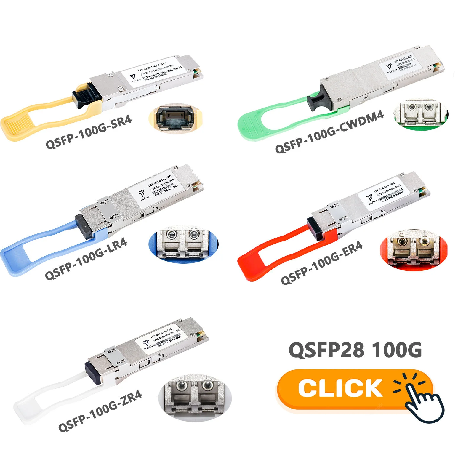 GPON 1.25G 2.5G 40G 100G QSFP28 200G 20km 40km 80km SFP Module