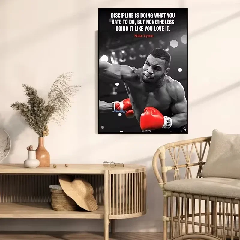 Gym Inspirational Quotes Boxing Legends Mike Tyson Art Posters Canvas Painting Wall Prints Pictures for Living Room Home Decor