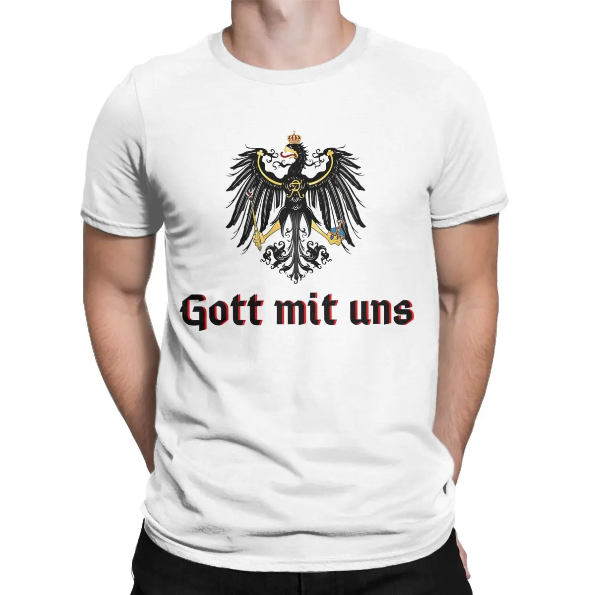 Männer Frauen Gott mit uns Wappen von Russland Hemd Kleidung lustig 100% Baumwolle Gott mit uns T-Shirt T-Shirt Kleidung Grafik druck