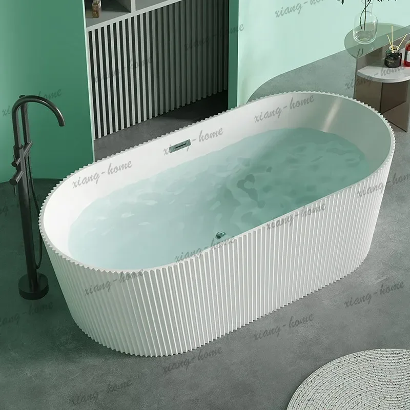 Acrylic freestanding bathtub household insulation integrated seamless European bathtub