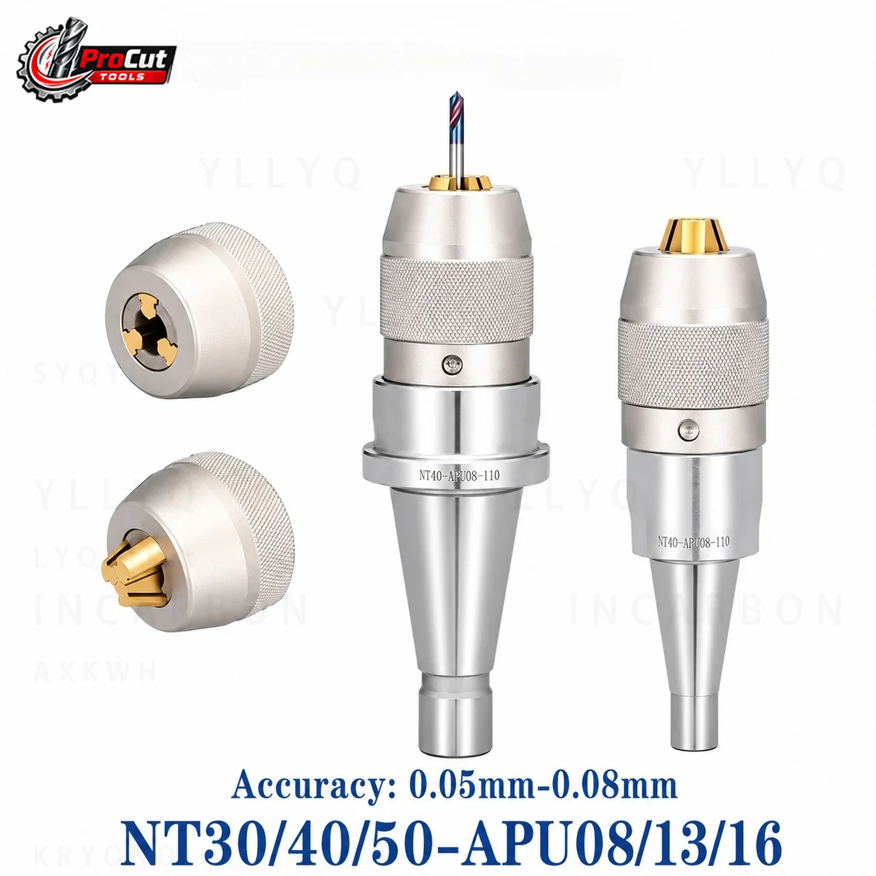 NT30 NT40 NT50 ISO40 APU08 APU13 APU16 Drill Chuck Tool Holder, Automatic Rotary Collet for CNC Drilling Machining