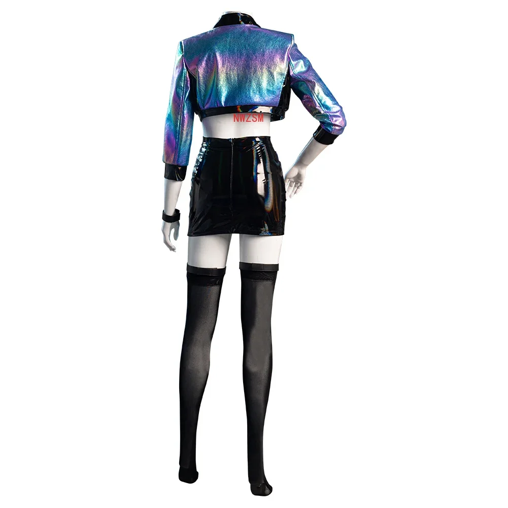 CosplayGame  Cosplay KDA Evelynn Costume KDA All Out Evelynn Cosplay Costume Tube Coat Skirt Costume Halloween Carnival Set