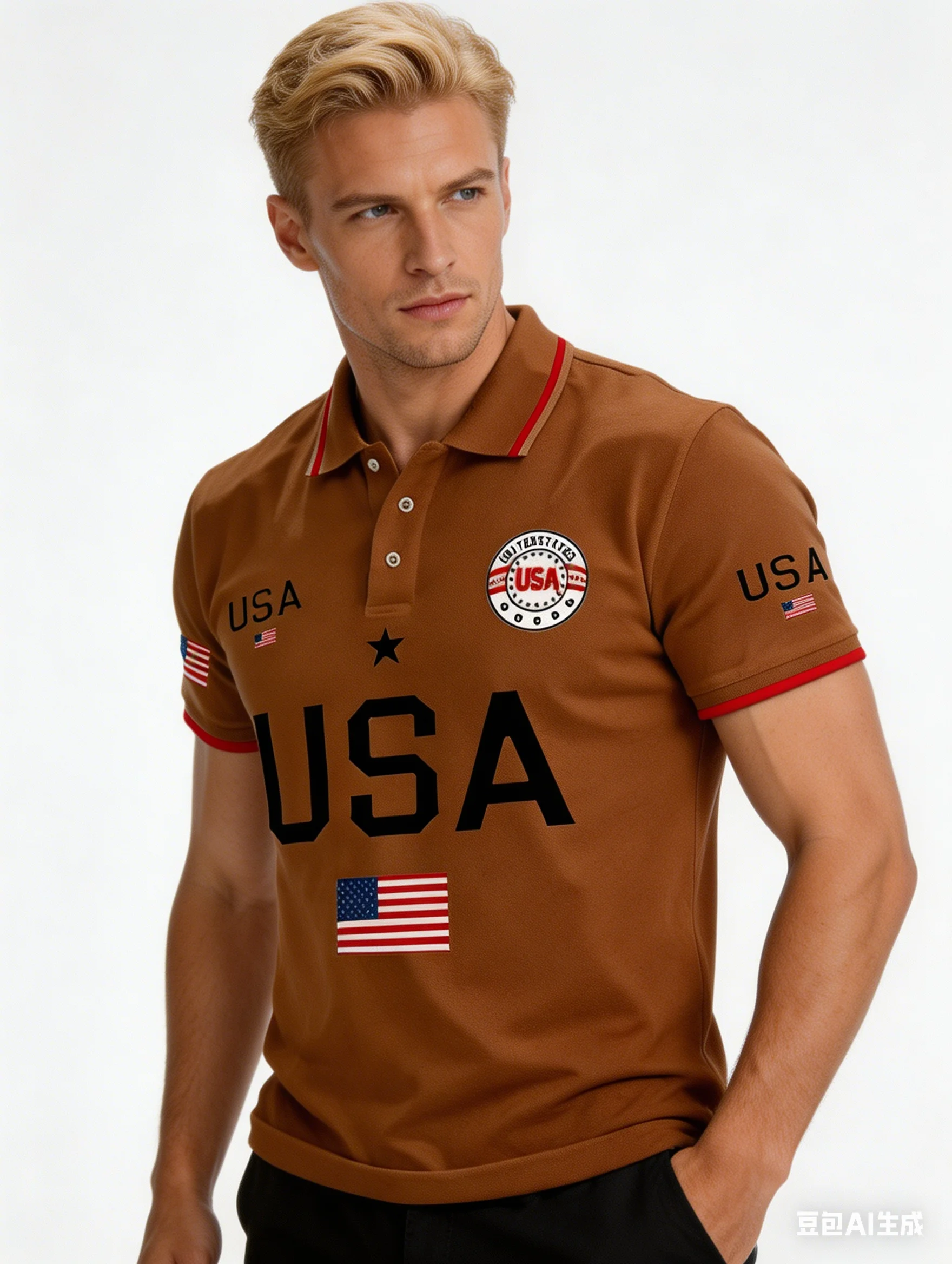 

Men's USA 250th Anniversary Polo Shirt 3D Print Bald Eagle Patriotic Short Sleeve Casual Breathable Top