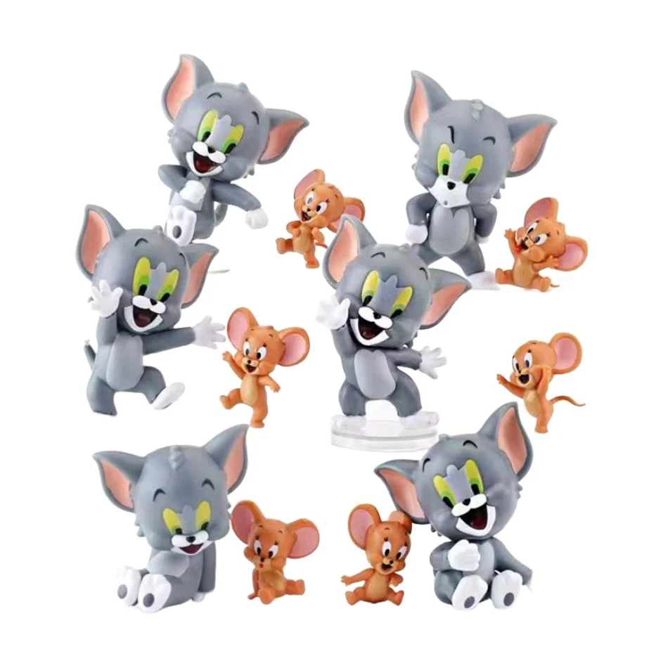 

Том и Джерри, серия с большой головой, слепая коробка, игрушка, мультяшная коллекционная фигурка, ручная модель, милое украшение для рабочего стола, автомобильное украшение в подарок