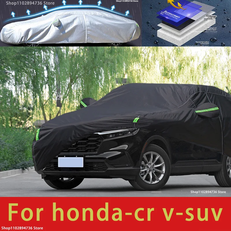 

For Honda CR-V Fit Outdoor Protection Full Car Covers Snow Cover Sunshade Waterproof Dustproof Exterior black car cover