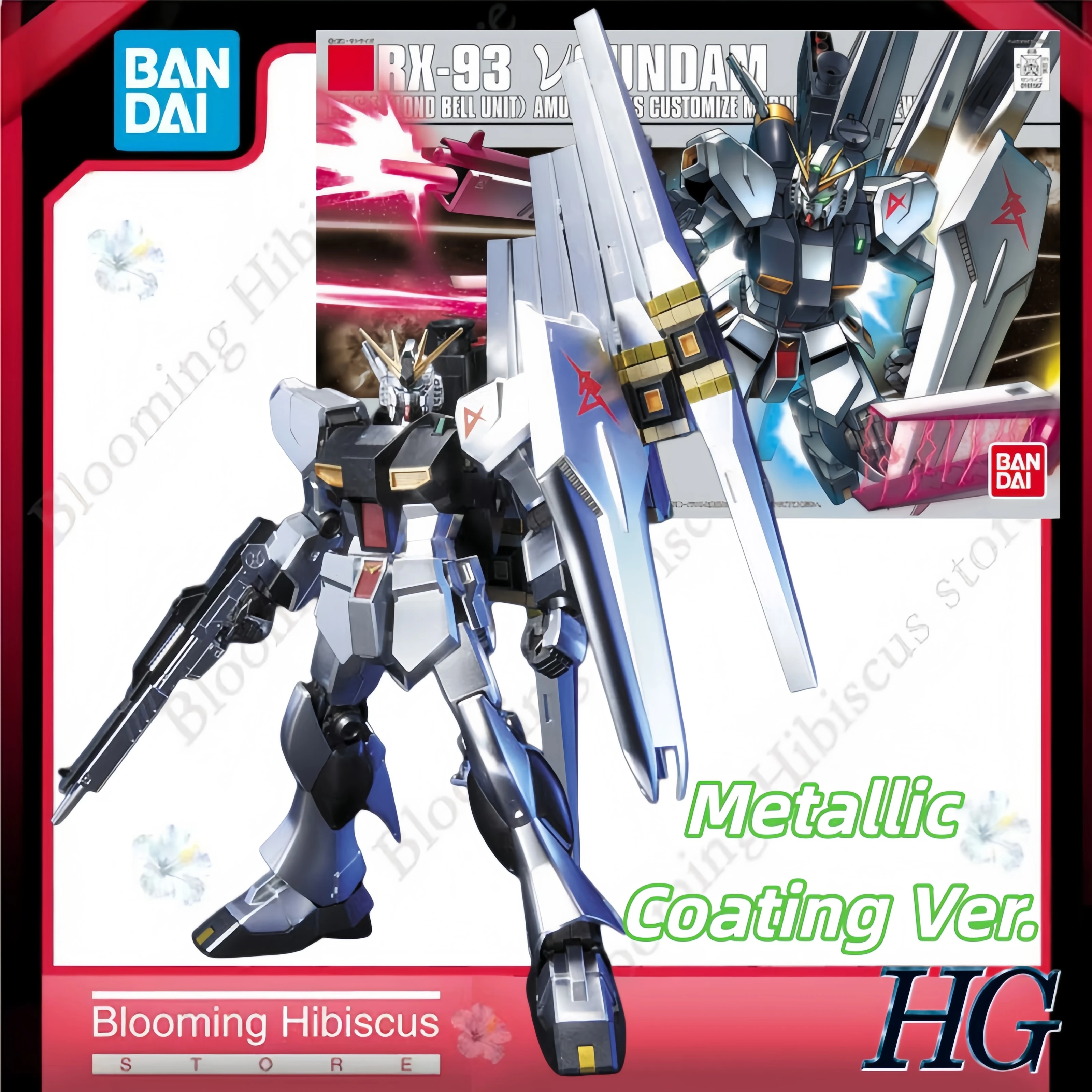 

Коллекционная модель Bandai HG 1/144 RX-93 ν Gundam Metallic Coating Ver Limited Edition, сборный набор Gunpla, фигурка, в наличии