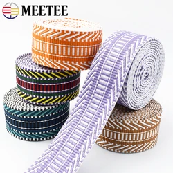 2/5M Meetee 38/50mm 2mm Thick Polyester Jacquard Webbing Knapsack Strap Bag Belt Ribbon Band Sewing Bias Tape Decoration Trim