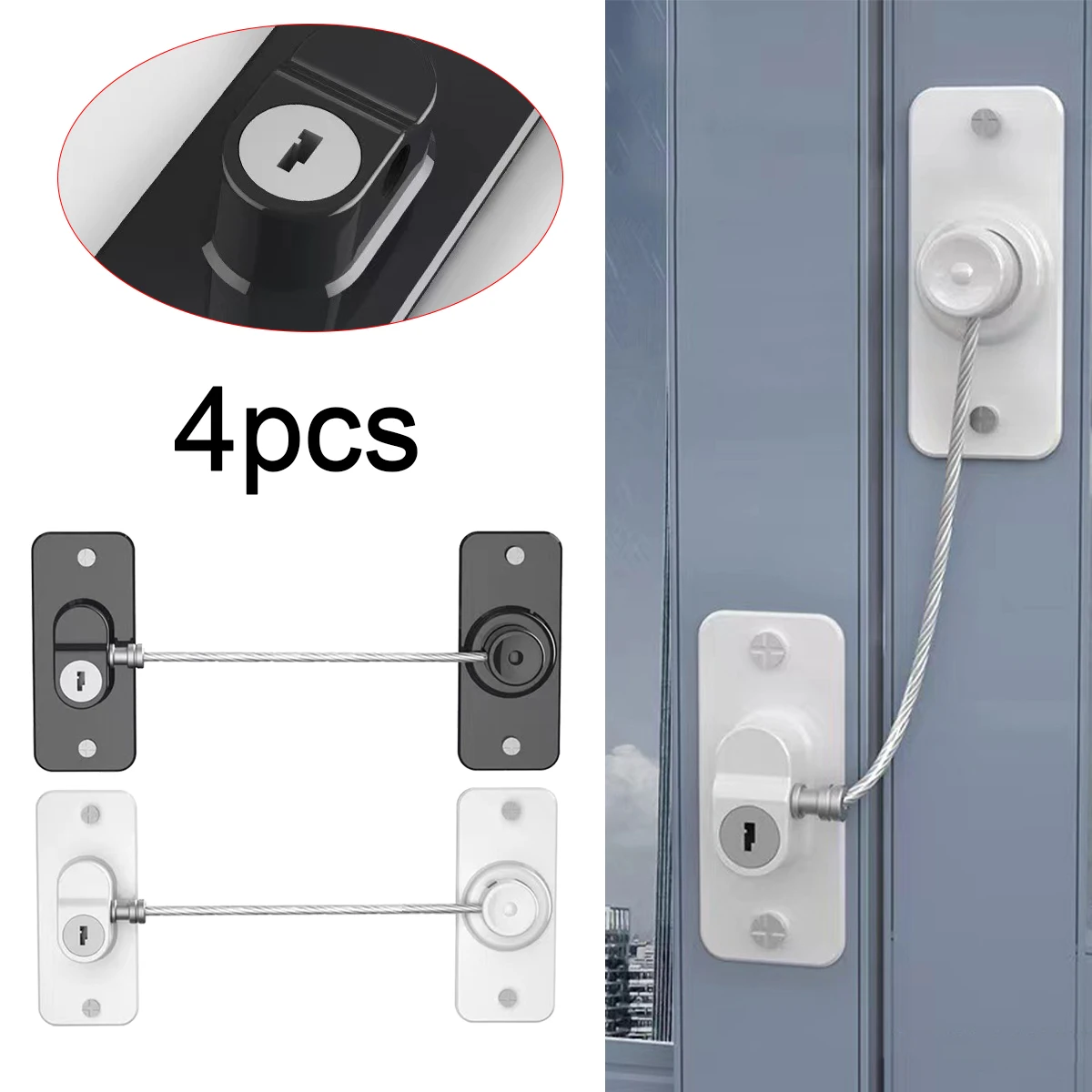 

4 PCS Baby Safety Refrigerator Lock with Keys Infant Security Cabinet Locks Sliding Closet Door Locks Baby Security Protection