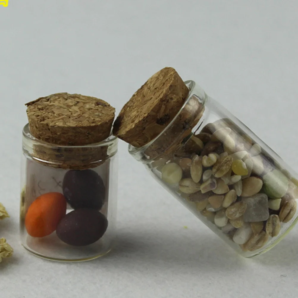 

12Pcs Glass Bottles Wooden Cork Durable Transparent Practical Bottles for Wish Messages Tea Candy Household Glass Tubes