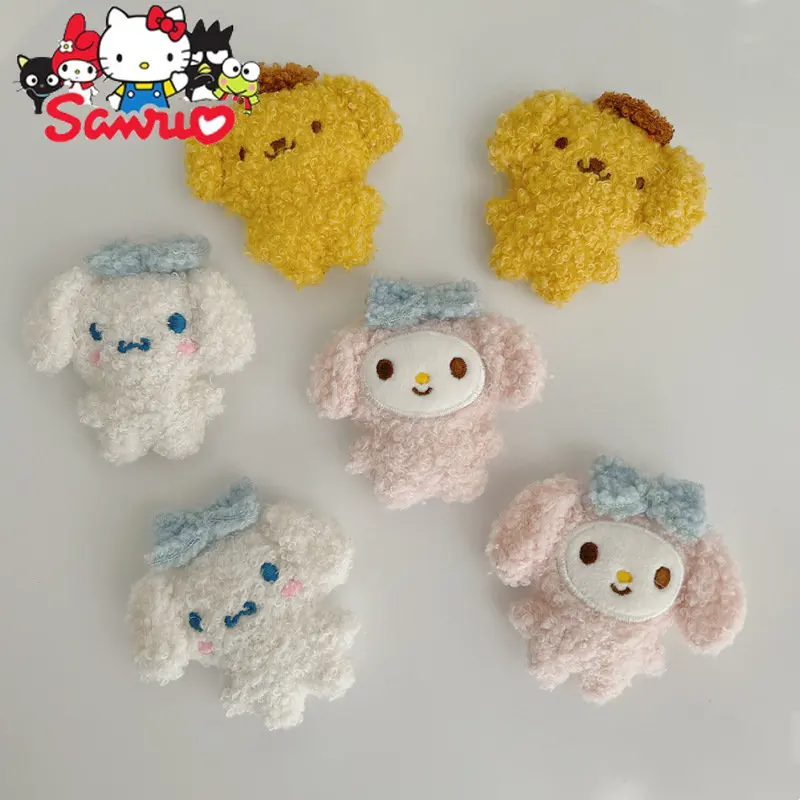 1Pc Sanrio Doll Brooch Melody Kuromi Cinnamoroll Pochacco Cartoon Bag Socks Headwear Accessories Pendant Stuffed Collection Gift