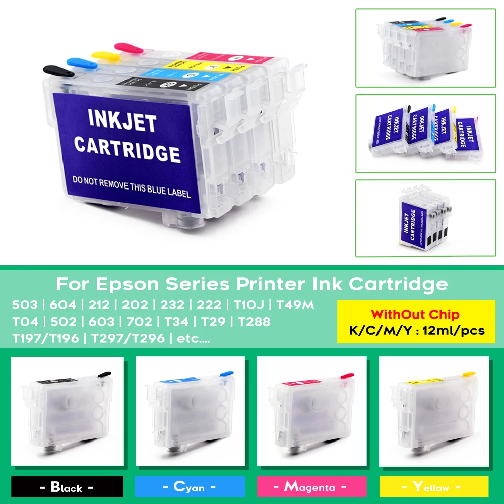 T04E 04E T206 206 XP2101 Empty Refillable Ink Cartridge Without Chip For Epson XP-2101 XP-4101 WF-2831 WF-2851 Printers