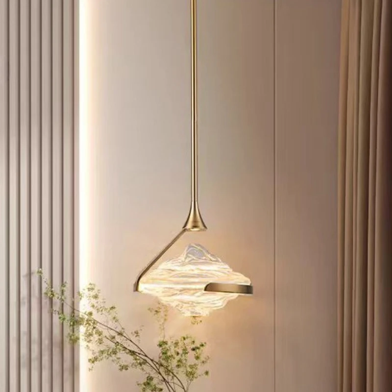 

Nordic Light Luxury Glass Pendant Lights Minimalist Designer Cafe Bar Restaurant Personalized Small Hanging Chandelier Fixtures