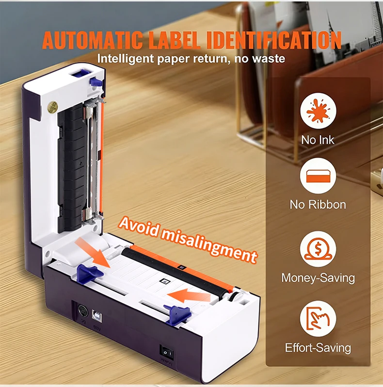 Direct Thermal Mini Label Printer X-printer D46B FCC Certified USB+Bluetooth 203dpi 152mm/s Easily Compatible Multiple Systems
