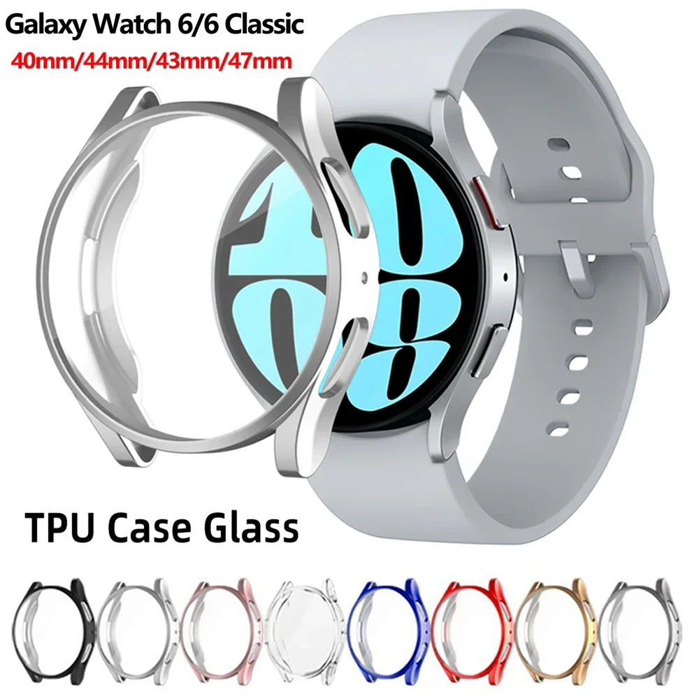 Soft TPU Case For Samsung Galaxy Watch 6 44MM 40MM Silicone Screen Protector Cover Galaxy Watch 6 Classic 43MM 47MM Case Bumper