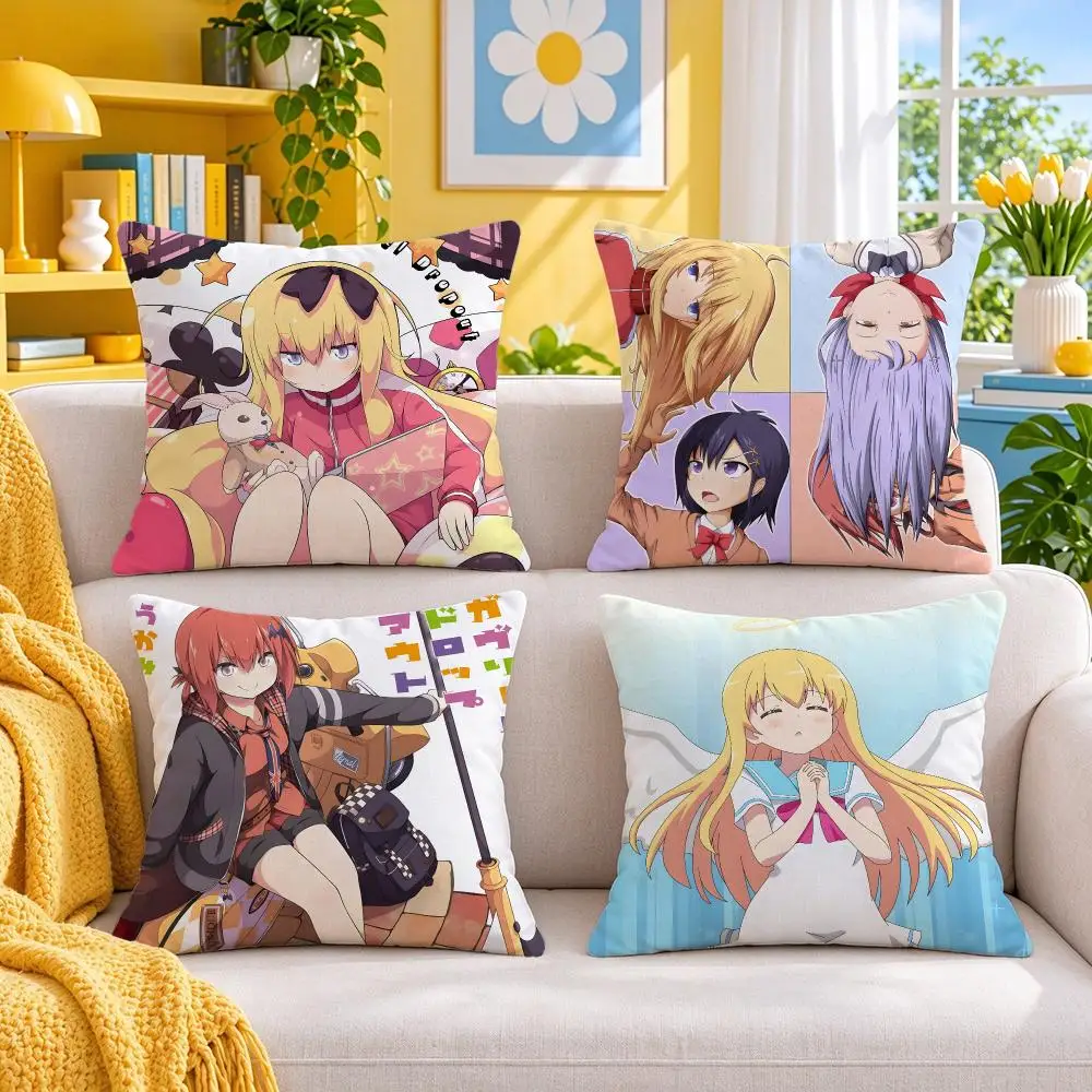 anime Gabriel Dropout Cushion Cover Throw Pillow Short Plush Fresh Bright Cushion for Bedroom Sofa Ornament Present Gift