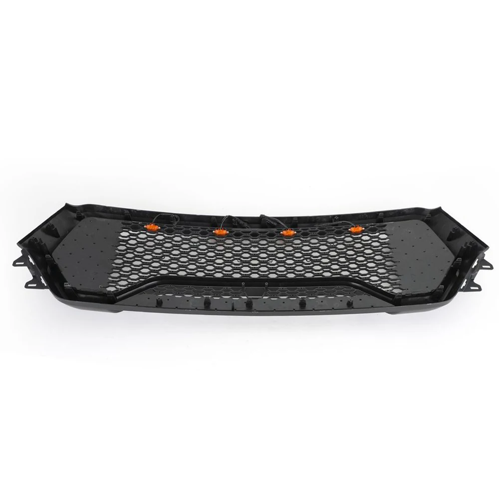 TRX Style Front Mesh Grill Fit For Dodge Ram 1500 2019 2020 2021 2022 Upper Grid Replace Grille ABS With LED Lights W/Letter