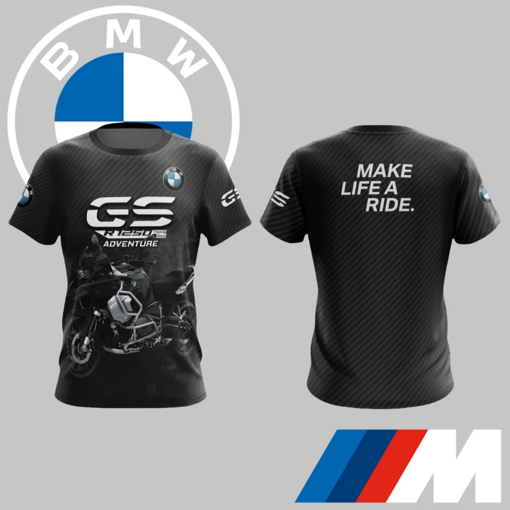 

Новинка 2025, мужская быстросохнущая футболка BMW GS R1250 ADVENTURE, удобная повседневная спортивная дышащая футболка для бездорожья с короткими рукавами