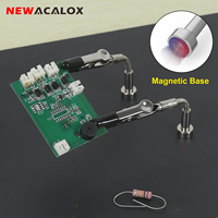 NEWACALOX Magnetic Helping Hands Soldering Tool with Flexible Gooseneck Metal Arms PCB Circuit Board Holder for Welding Repair