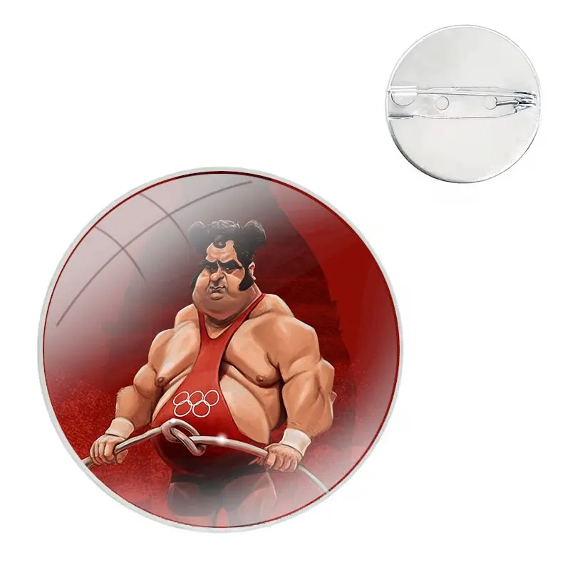 Glass Dome Brooches Shirt Lapel Bag Cute Badge Pins For Clothes Hat Accessories weightlifting Bodybuilding Gym Fitness