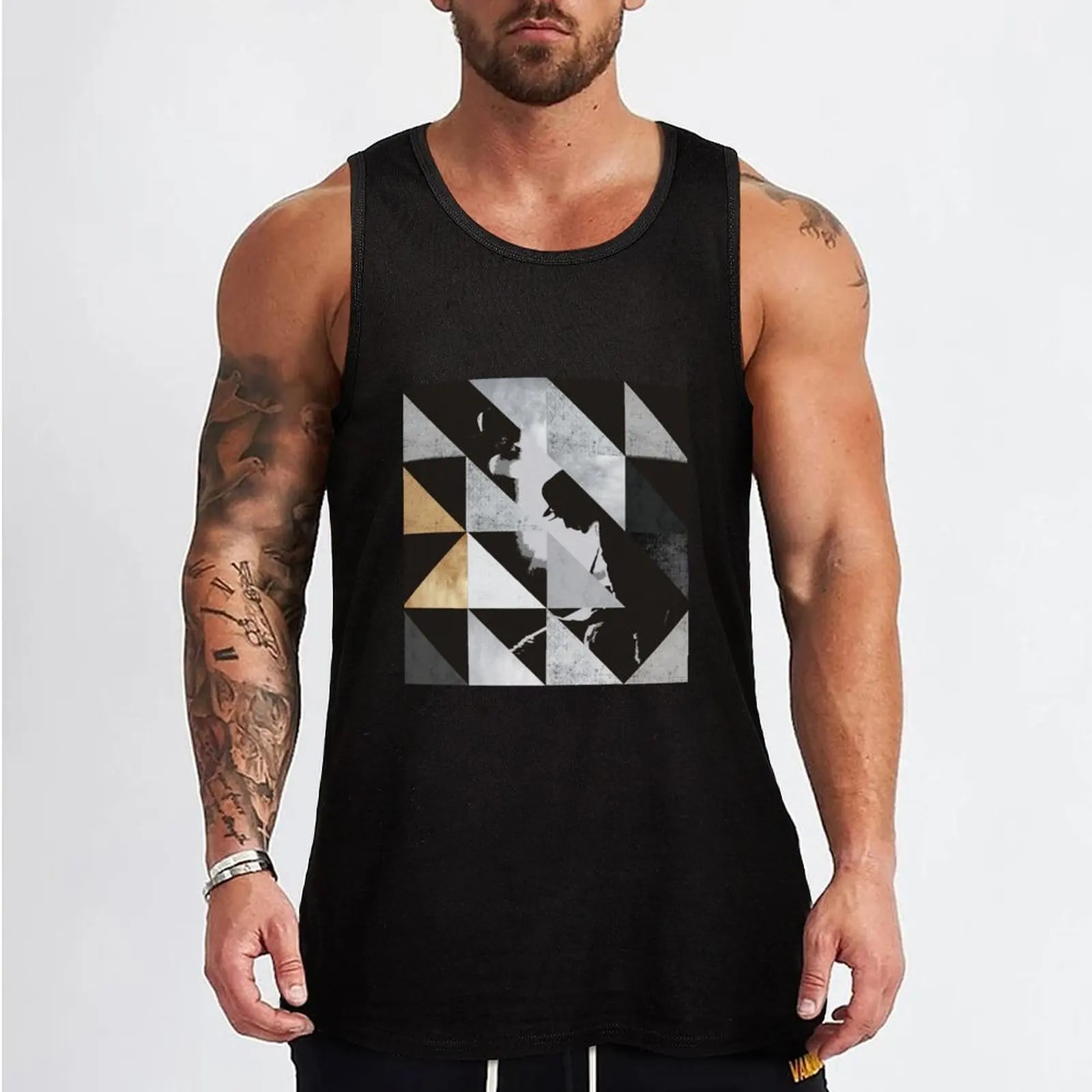 U2 rattle and hum - Triangles Tank Top fashion 2025 man T-shirt for fitness clothes for men