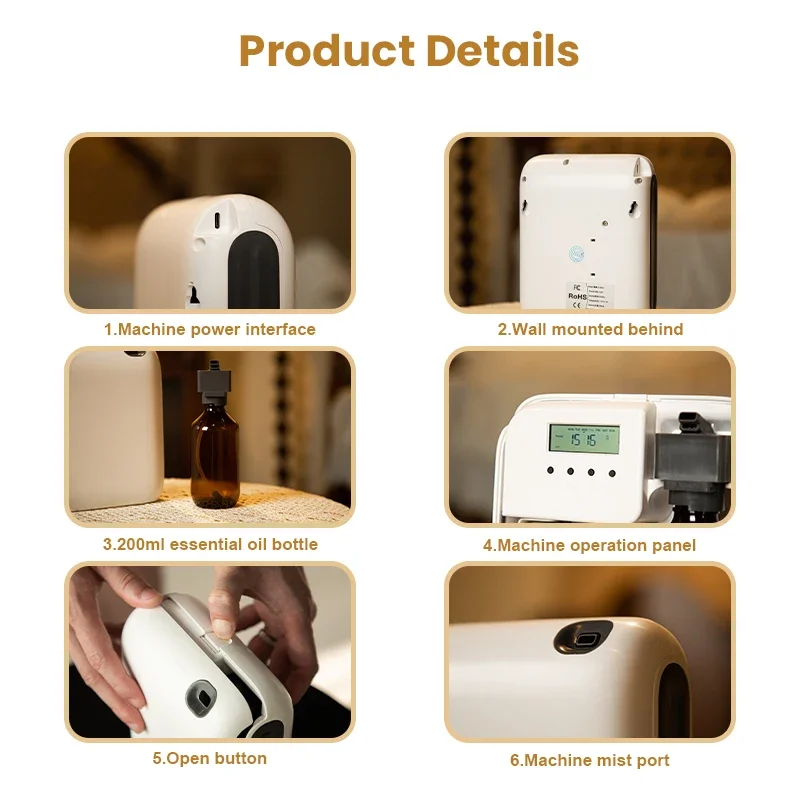 New Namste 300m³ Battery Bluetooth Button Dual Control Fragrance Diffuser 200ML Capacity Perfume Air Freshener Home Flavoring