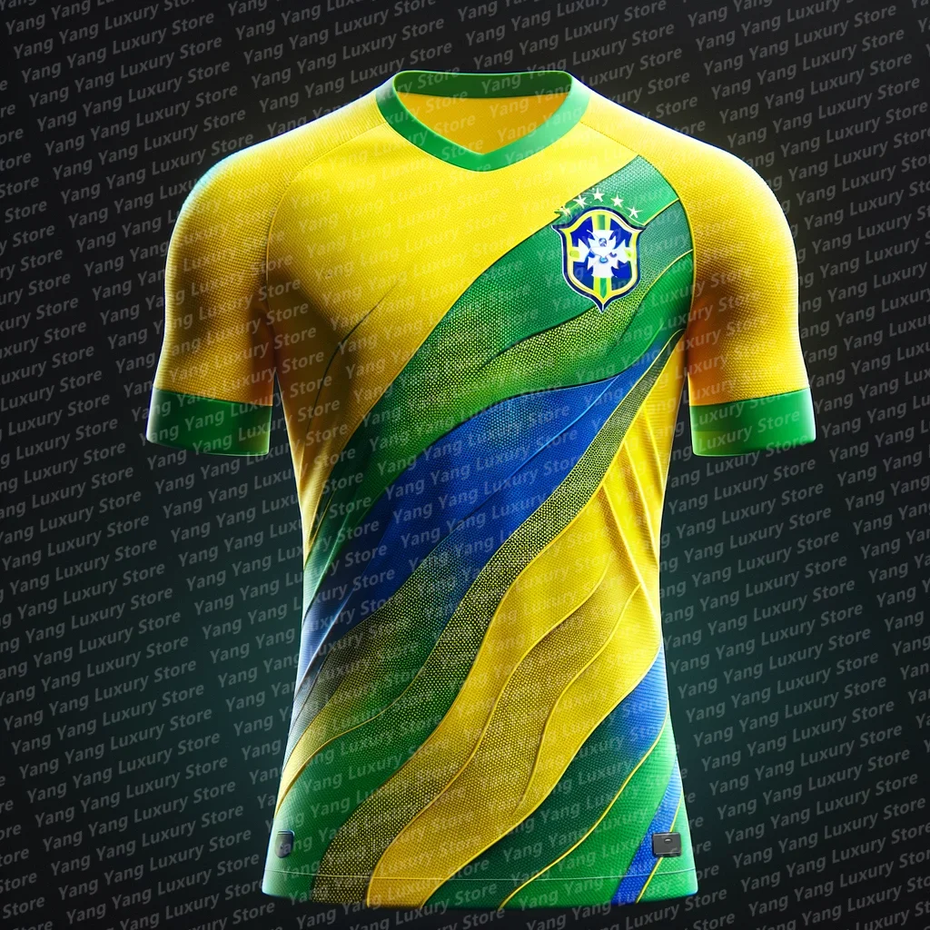 24/25 New Arrival Men\'s Kid/Adult T-Shirt Adult/ KID Jerseys Top  Summer Brazil Football Jerseys Soccer Football Jerseys