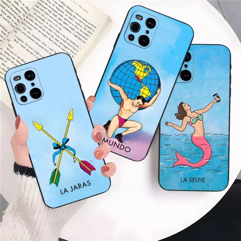 Mexican Bingo Loteria Phone Case For OPPO Reno 6 Pro 7 Find X3 Neo X5 A16 A54 A55 A57 A92 A93 A74 A94 K9 K9S Back Cover