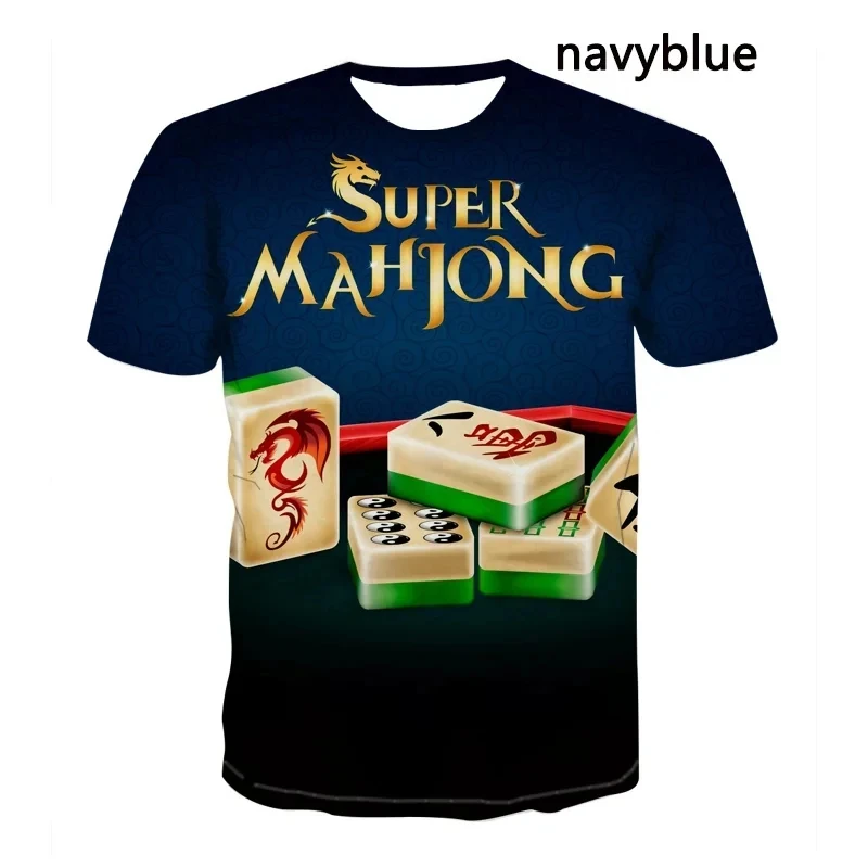 Chinese Mahjong Graphic T Shirt For Men 3d Full PrintShort Sleeve Casual Round Neck Tee Shirt Mens Plus Size Tops Tee Streetwear