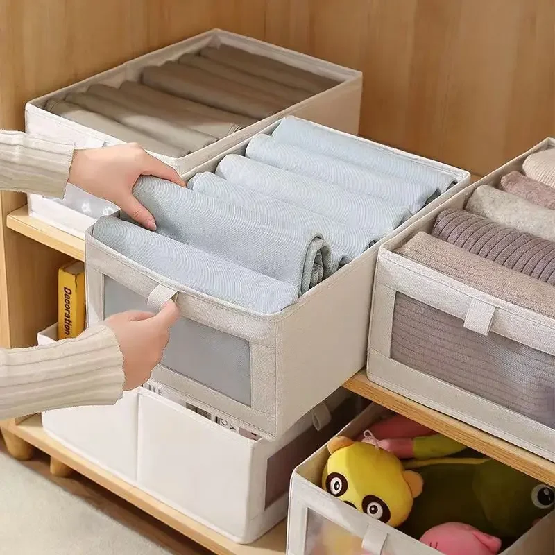 

Drawer Closet Organiser Fabric Organising Storage Boxes Visual Mesh Clothes Organising Storage New