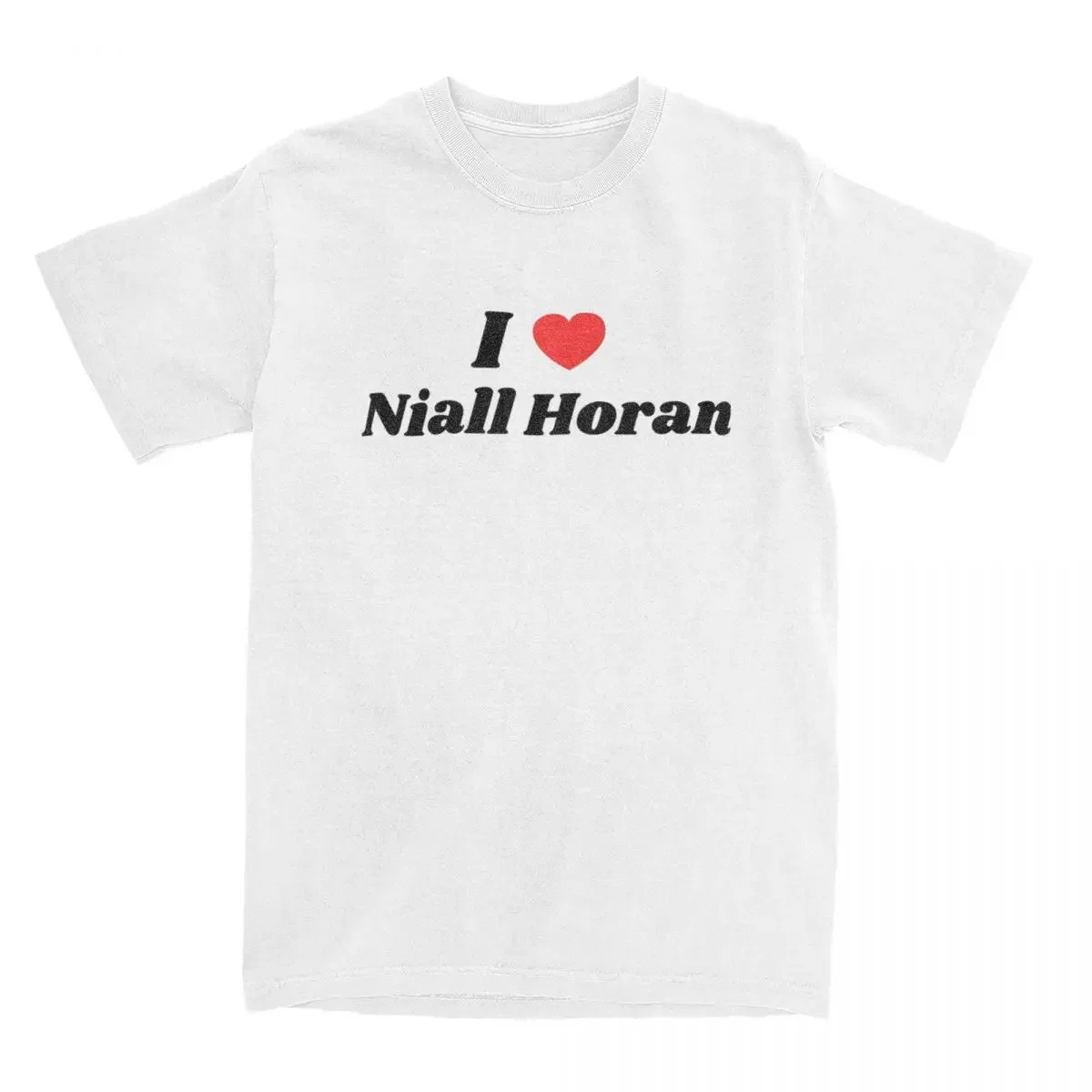 I Heart Niall Horan T-Shirts for Men Casual Pure Cotton Tees O Neck Short Sleeve T Shirts Plus Size Clothes