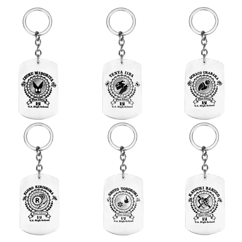 My Hero Academia KeyChain Women Midoriya Izuku Key Chain for Men Stainless Steel Key Ring Party Pendant Japanese Cos Girls Gift