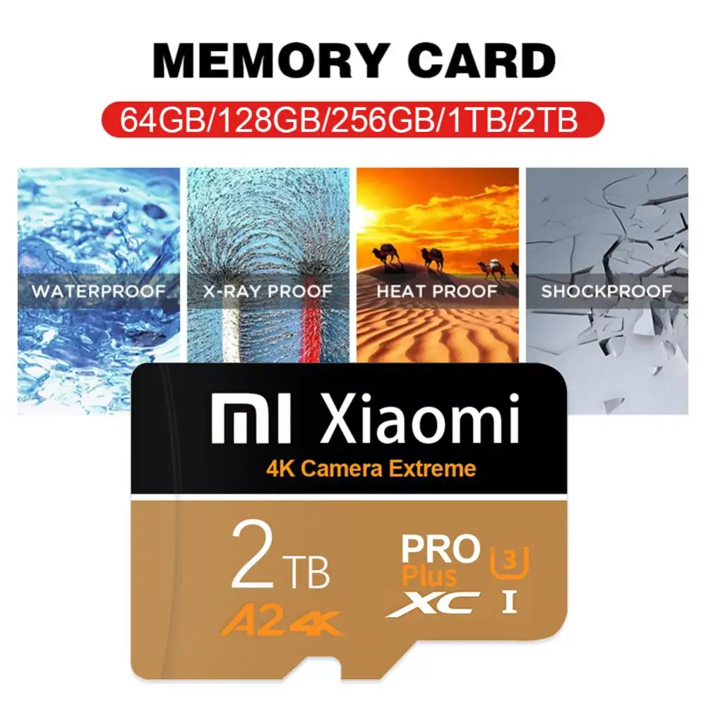 Xiaomi Oryginalna karta Micro SD 512 GB 2 TB Szybka karta pamięci Micro SD 1 TB 256 GB 128 GB TF SD do telefonu komórkowego Kamera komputerowa