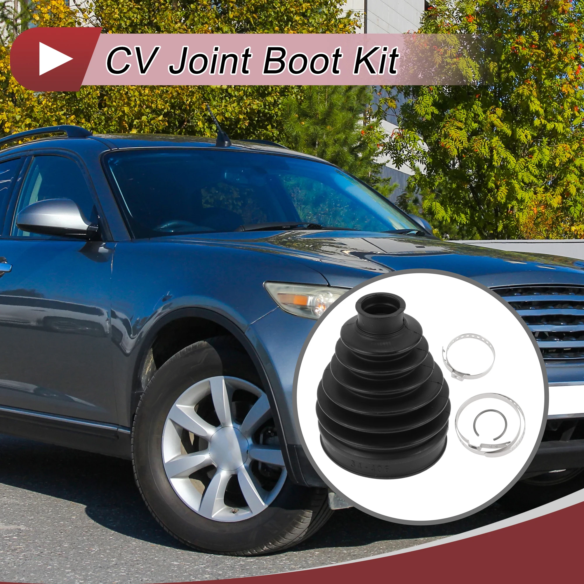 X Autohaux 1 Set CV مجموعة التمهيد المشترك لإنفينيتي FX35 09-12 التمهيد الخارجي ذو السرعة المستمرة مع المشابك رقم 39241CG027 #2