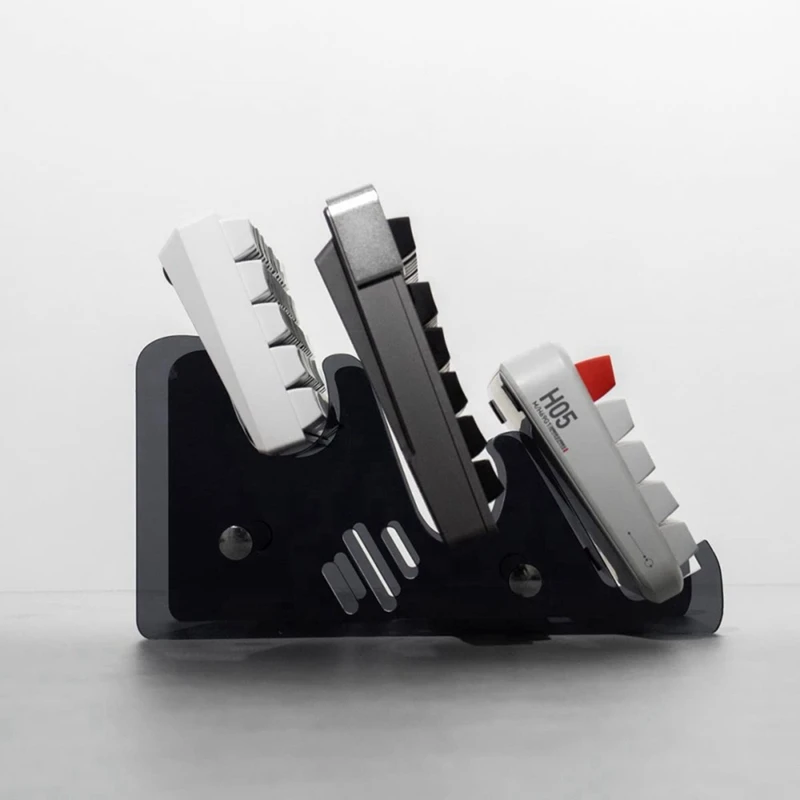 Keyboard Stands 3-Tier Mechanical Keyboard Display Stand Black Acrylic Holder Stand Gaming Keyboard Plate Holder-A69M view 2