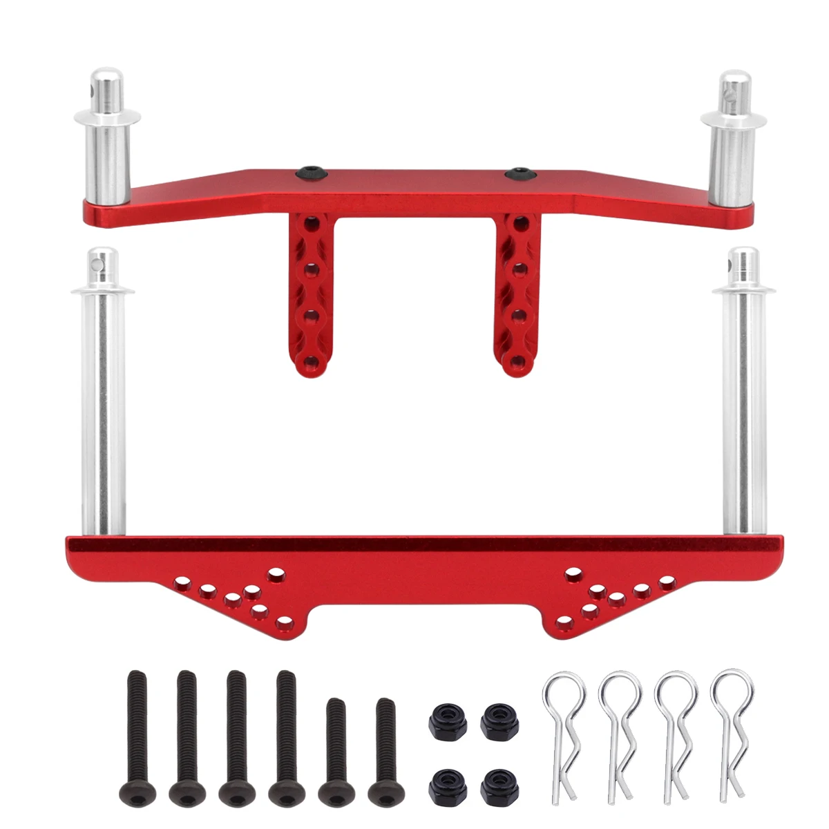 1/10 Traxxas Slash 2WD Rustler Stampede VXL RC Car Metal Front & Rear Body Mounts with Body Posts Upgrade Parts