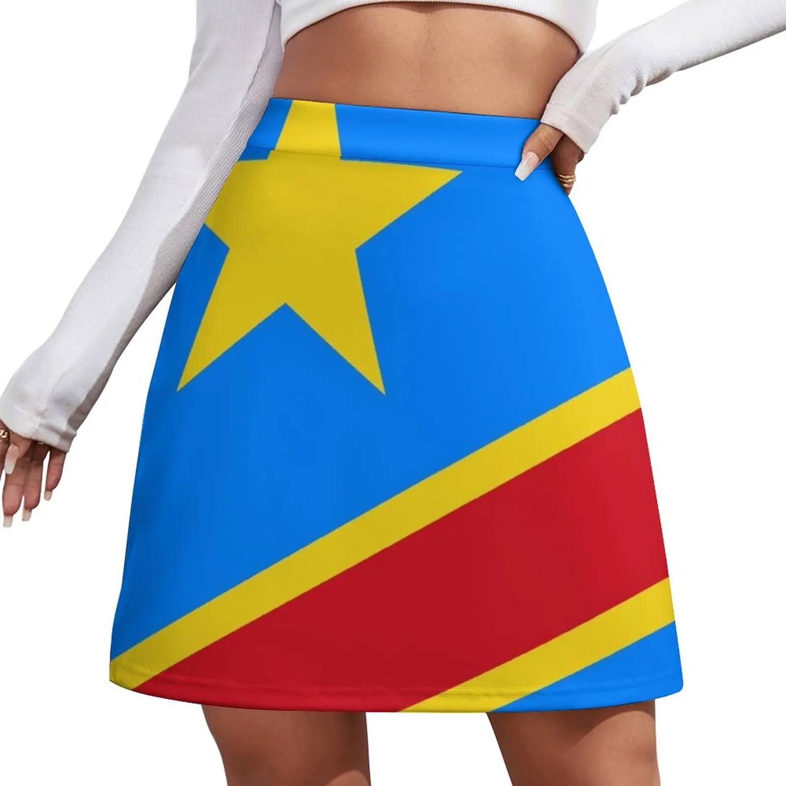 

Flag of the Democratic Republic of Congo (past Zaire) Mini Skirt Women's skirts outfit korean style Mini Skirt