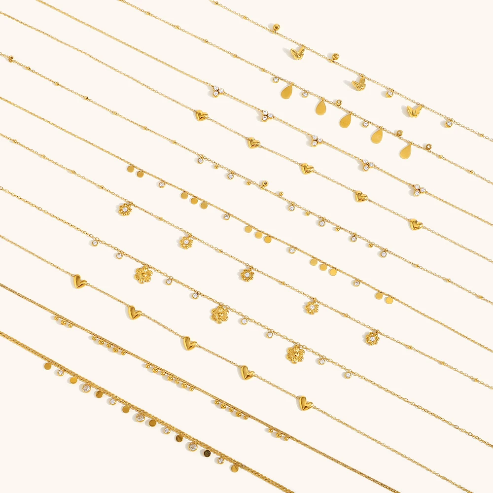 لا. Muses الزركون فراشة الحب زهرة حبة قلادة الفولاذ المقاوم للصدأ المرأة قلادة PVD مطلي متعدد نمط الأزياء والمجوهرات هدية #4