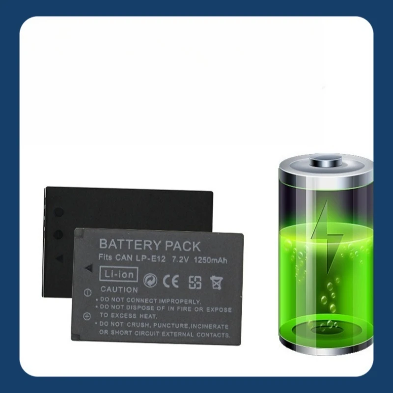 Batería LP-E12 de Alta Calidad Compatible con Cámaras Canon EOS 100D, M10, M50, M2, Kiss X7, SX70