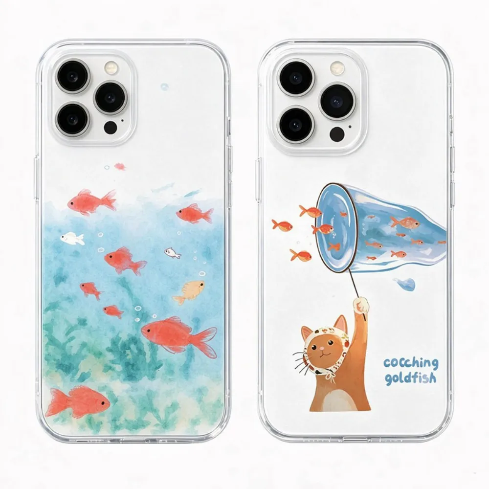 HOT Phone Case For Samsung Galaxy S26 S25 S24 S23 S22 S21 S20 FE Note20 Edge Plus Ultra Lite 5G Underwater Goldfish Catching