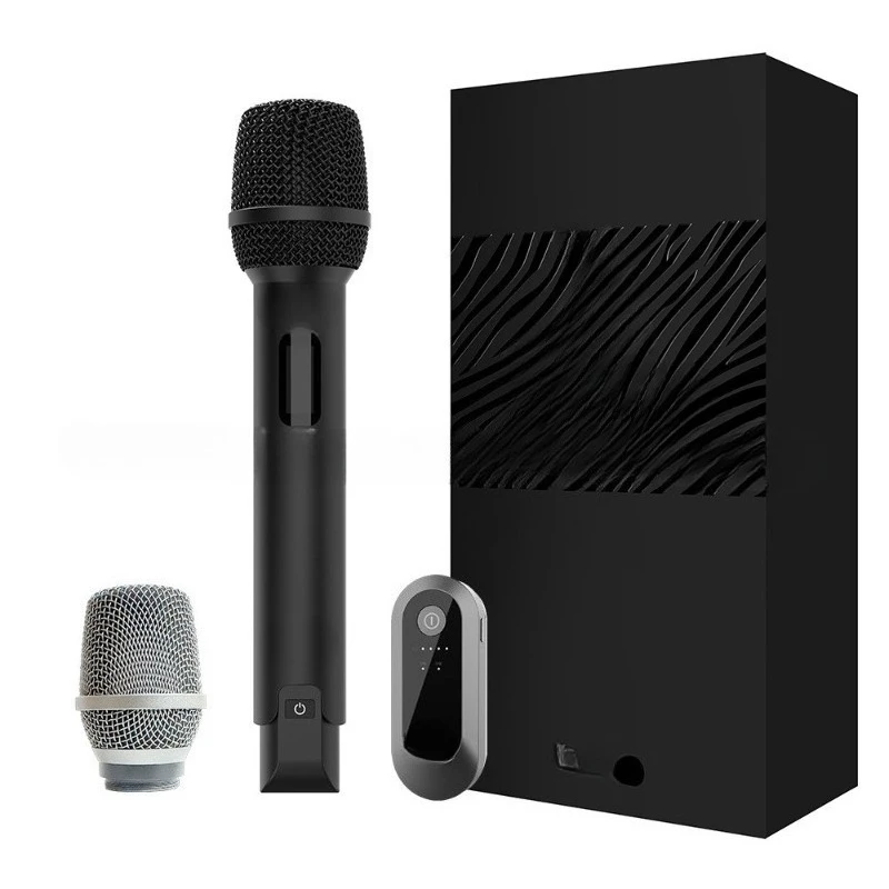 Wireless dynamic microphone Mobile phone live sound card Outdoor stereo Singing microphone Full set