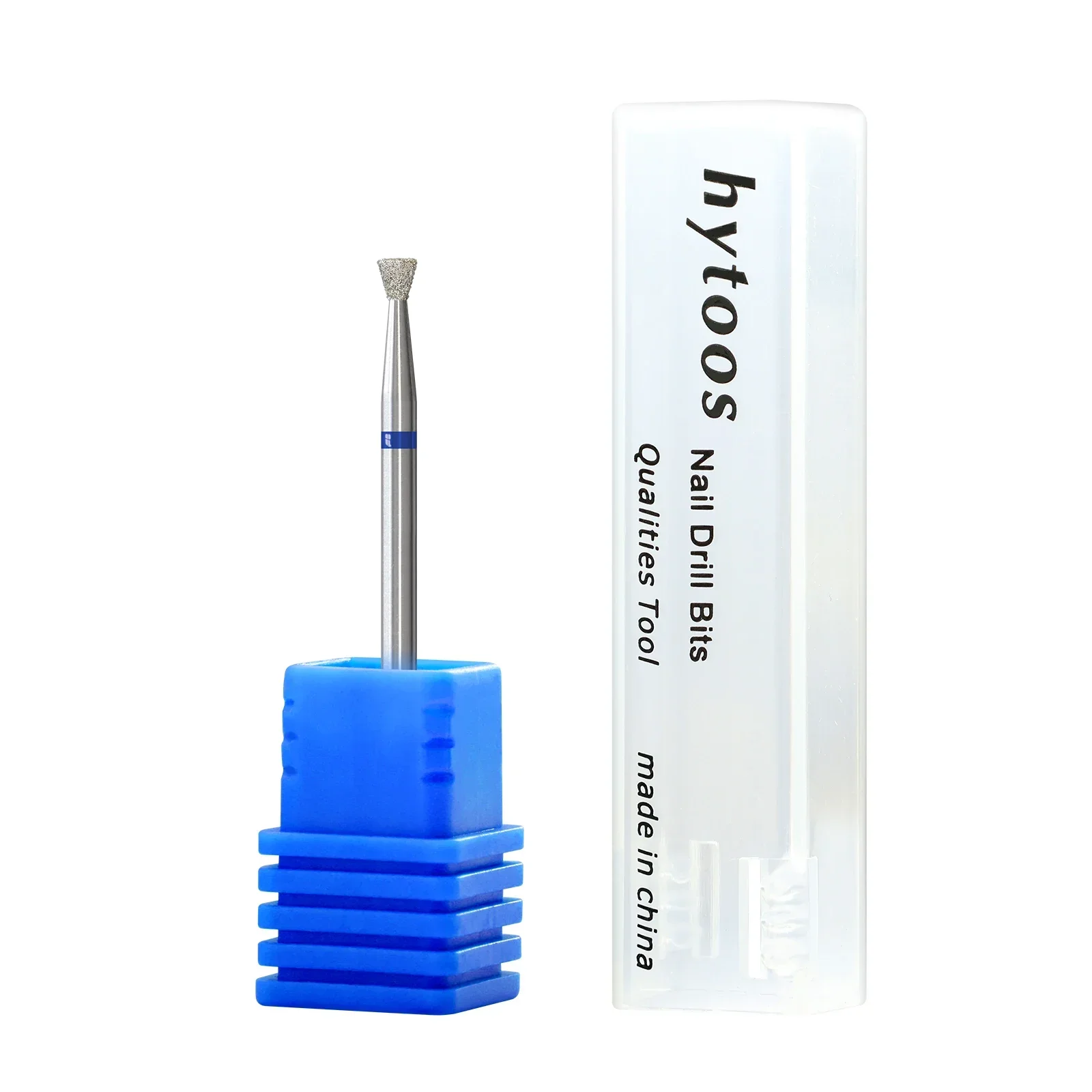HYTOOS 3mm Invert Cone Diamond Nail Bit Cuticle Cleaner Under Nail Dead Skin Remover Safety Professional Manicure