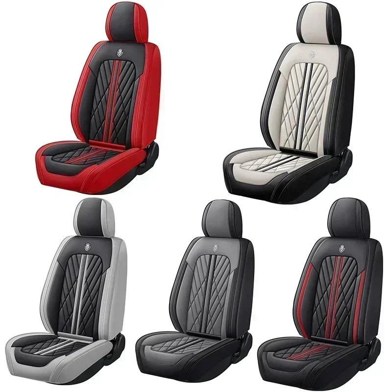 غطاء مقعد السيارة مقاوم للماء من جلد البولي يوريثان ناعم كامل التفاف مقاوم للماء غطاء مقعد مقاوم للاهتراء مجموعة كاملة من 5 مقاعد لنيسان فرونتير #6