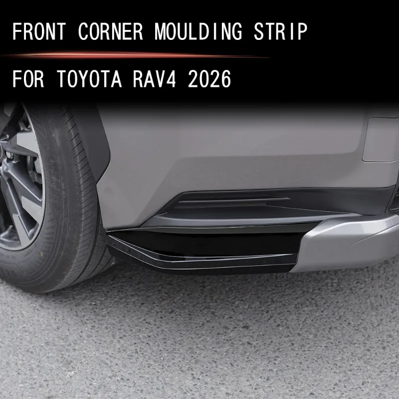 

For Toyota RAV4 2026 ABS Car Front Bumper Corner Trim Strip Scratch-resistant and Wear-resistant Trim Car Accessories