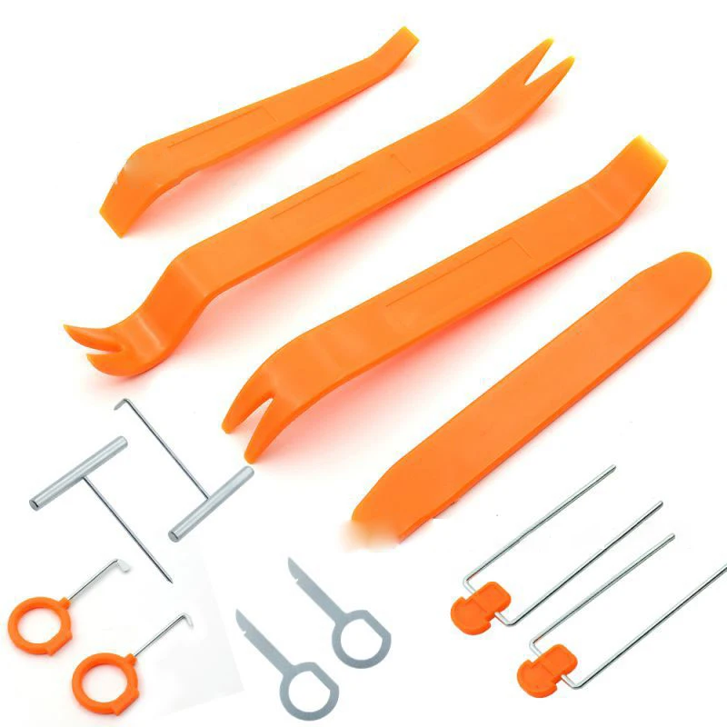 

High Quality 12pcs Auto Dismantle Tools Kit Car Radio Door Clip Panel Trim Dash Audio Removal Installer Pry Kit Refit Set