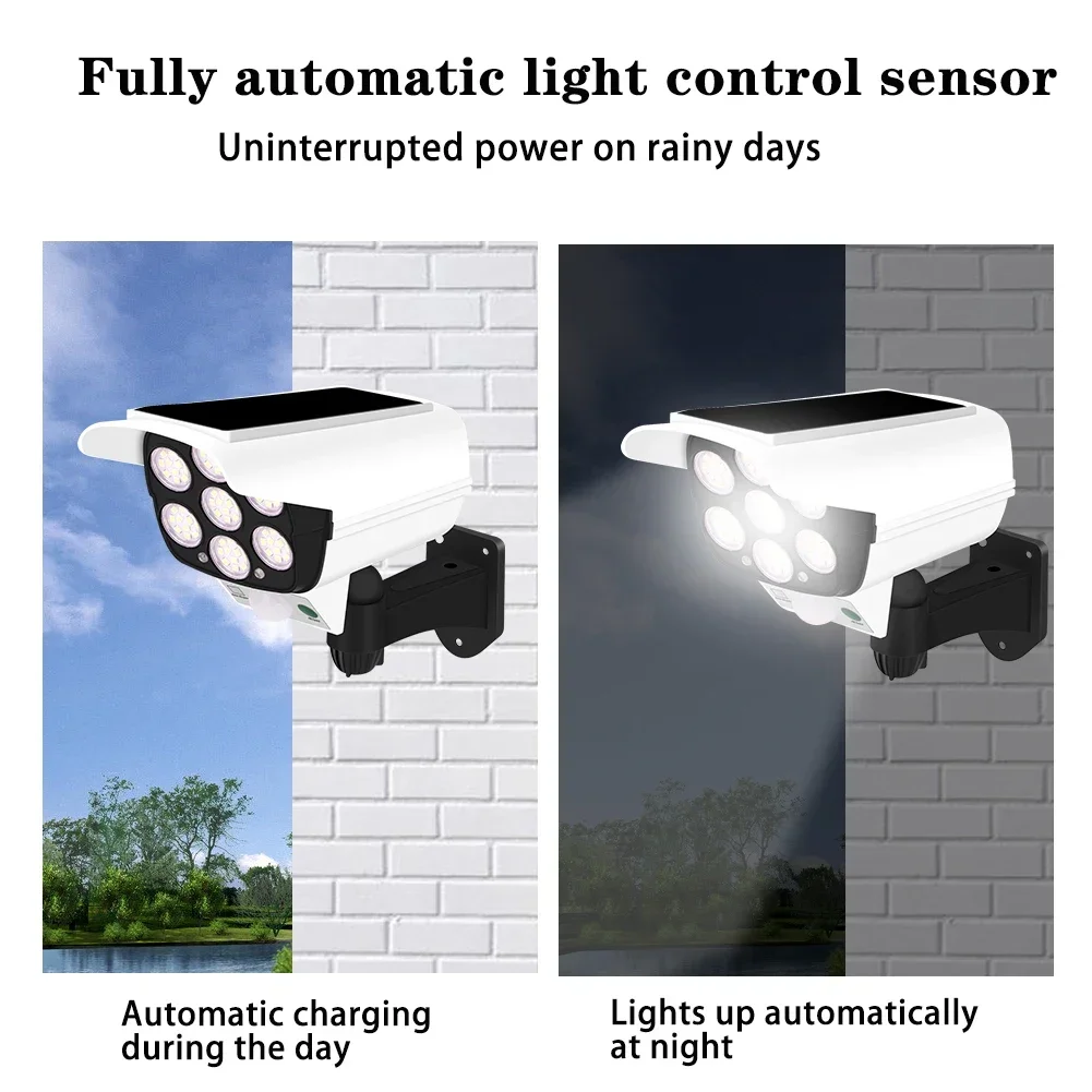Camera Spotlight High Simulation Camera Solar Light Motion Sensor Dummy Waterproof Wall Street Lamp Home Garden Street Light