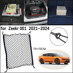 Car Trunk Network Mesh for Zeekr 001 2021 2022 2023 2024 Luggage Fixed Hooks Elastic Storage Cargo Net Organize Auto Accessories