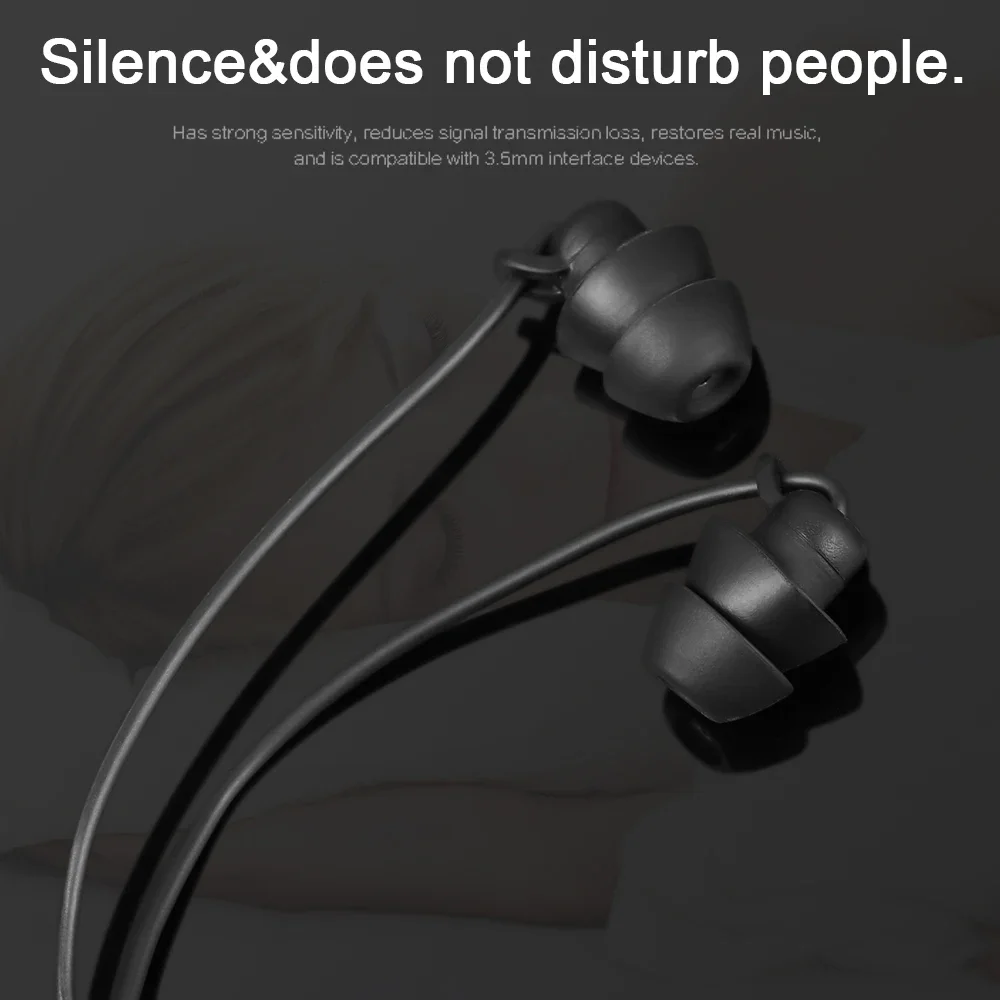 Sleep Earphone In-Ear Headset Noise Cancelling Sleeping Headphone HiFi 3.5mm Wired Headphones Mobile Phone MP3 Sleeping Earphone