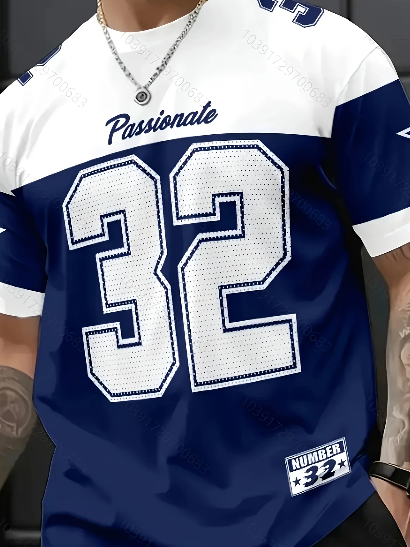 Nowość 2025 Męska koszulka z nadrukiem w stylu amerykańskim nr 32, męska koszulka sportowa z krótkim rękawem i okrągłym dekoltem, koszulka vintage do koszykówki, odzież męska