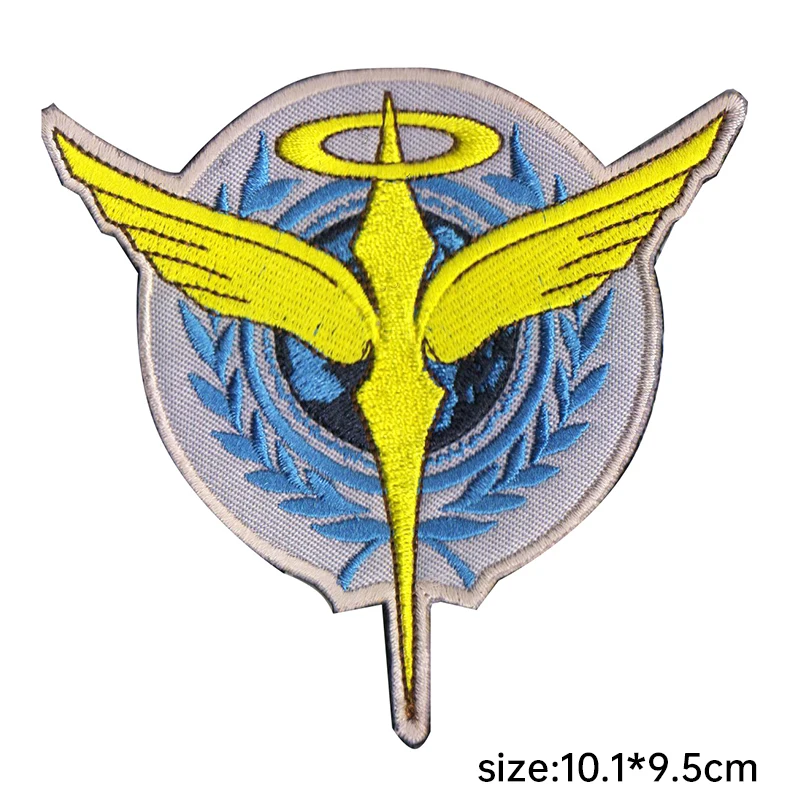 Mobile Suit Gundam Team Logo Badge Embroidery Hook and Loop Outdoor Chapter Patches Military Backpack Bag Stickers Hat Appliques