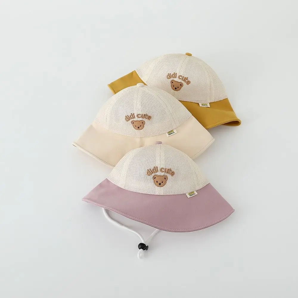 

New Summer Baby Bear Bucket Cap Mesh Breathable Children Fisherman Cap Anti UV Quick-dry Outdoor Sun Hat 1-6 Years